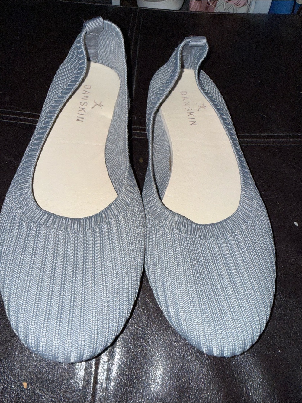 Danskin Light Gray Knit Slip-On Ballet Flats